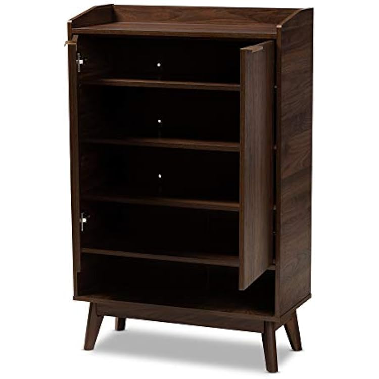 Baxton Studio Shoe Cabinet, Brown