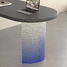 YVYKFZD Acrylic Table Legs, Heavy Duty Desk Legs, Semi-Circular Floating Furniture Leg, Simple Replacement Dining Table Base, for Coffee Tables, Bench, Bar(Blue,1 Pcs)