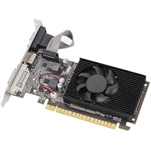 GT610 1GB DDR3 Graphics Card with Silence Cooling Fan Support DVI VGA HD Multimedia Interface 64 Bit Game Graphics Card for PC Gaming Video and High Performance for Gamers and Multimedia Users :