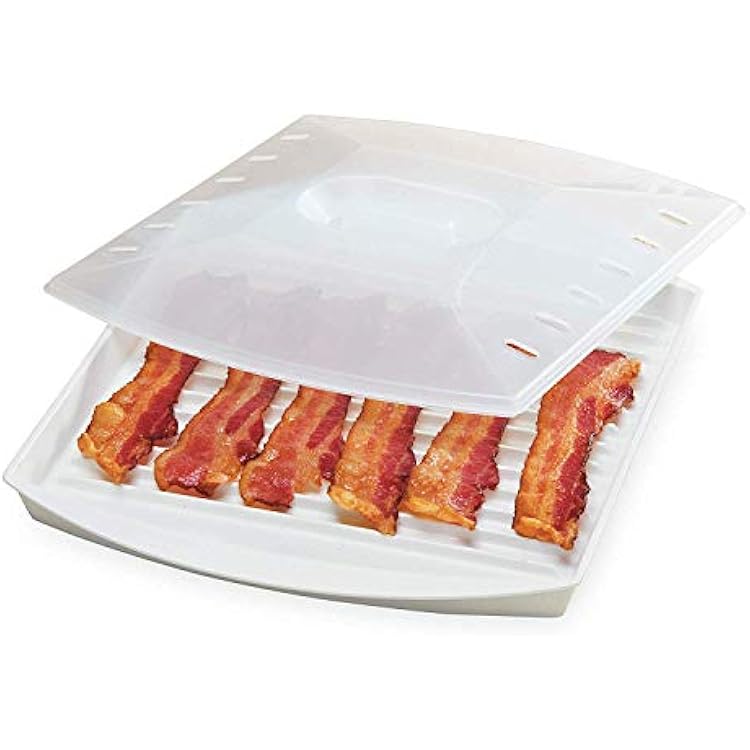 PrepSolutions Microwavable Bacon Grill, White Nonstick, Easy-Clean Design, 1 Piece