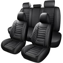 Leather Car Seat Covers for Hyundai Sonata 2007-2025 2026, Premium Waterproof Car Seat Cover 5 Seats Full Set, Breathable Airbag Compatible Auto Seat Cover Cushion Protectors(Black)