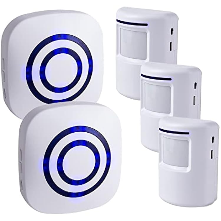 Motion Sensor Alarm - Seanme Wireless Driveway Alarm 100m Long Distance Signal Transmission, Home Security Alarm System Motion Sensor Doorbell with 38 Chime Tunes, 4 Volume Levels