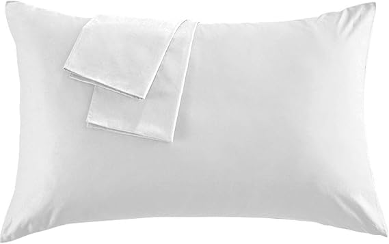 Cotton Star 100% Organic Cotton 600 Thread Count Pillowcases Premium White Cotton Pillowcases, King Pillowcase Pillow Covers, 20 x 40 inch (King - 20" x 40", White)