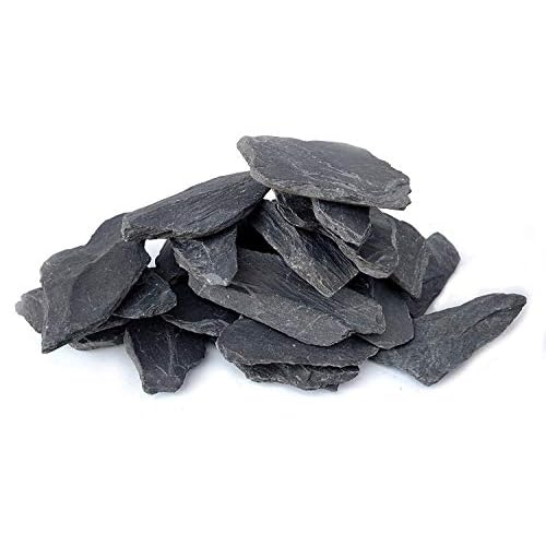 Natural Slate Stone 3 to 5 inch Rocks for Miniature and Fairy Garden, Aquascaping Aquariums, Reptile enclosures & Model Railroad. 5lbs