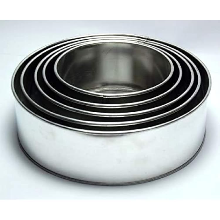 EURO TINS Set of 5 piece cake baking pans 6, 7, 8, 9, 10 Inch Round