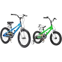 Royalbaby BMX Freestyle Bikes Bundle - 16" & 18" Kids Bicycles with Training Wheels, Brakes, Kickstand and Accessories
