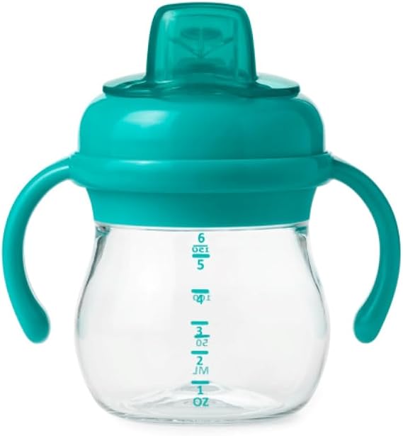 OXO Tot Transitions Soft Spout Sippy Cup with Removable Handles, Teal, 6 Ounce