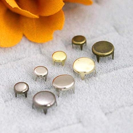 GoldStar Tool Prong Rivets Dome Shaped Rivets for Fabric, Leather, Upholstery | Craft Supplies (Gold, 9MM (Set of 100))