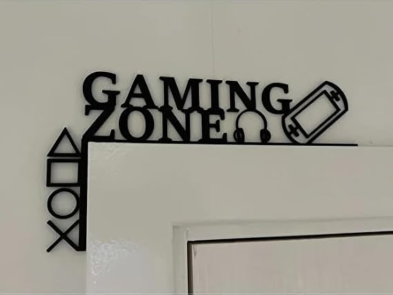 Gaming Zone Kapı Üstü Tabelası – Oyuncu Odası Dekoru