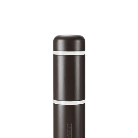 BollardGard 7" x 52" Bollard Cover Brown - Innoplast (Brown White Tape)