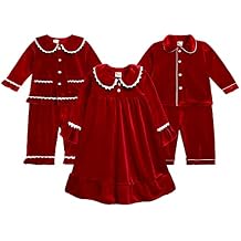 Kids Tales Child Velvet Pajama Sets Christmas Button Down Long Sleeve Shirt + Long Pants Boys Girls Solid Loungewear 2PCS
