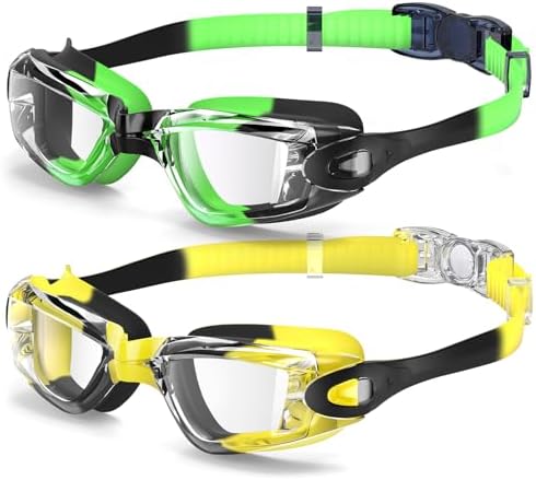 Braylin Kids Swim Goggles, 2-Pack Swimming Goggles for Children, Teens, Boys or Girls, Swim Pool Goggle