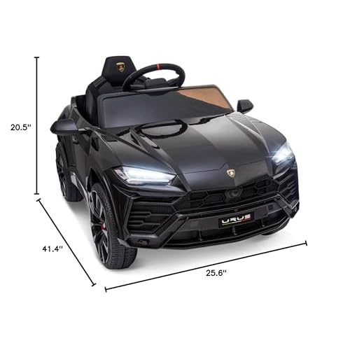 12V Electric Car Licensed Lamborghini Urus Ride On Car, Kids Electric Vehicle Toy wRemote Control, Horn, Radio, AUXUSB Music Play, Spring Suspension, LED Lights, HighLow Speed