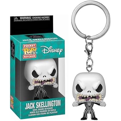 Funko Pop Keychain: Nightmare Before Christmas - Jack Skellington - Scary Face - Disney: The Nightmare Before Christmas Novelty Keyring - Collectable Mini Figure - Stocking Filler - Gift Idea