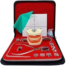 Dental Endodontic Rubber Dam Kit,Rubber Dam Kit with Frame Punch Clamps Dental Instruments,Dental Clip Tool Set with 28 Teeth Model Positioning Plate Clamps Frames, for Dental Oral Practitioner