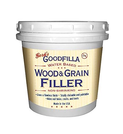 Goodfilla Walnut, 1 Quart (3.7lbs) Wood and Grain Filler, Stainable, Sandable, Zero Waste, Non-Toxic, USA Made
