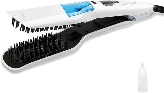 Professional Steam Hair Straightener Brush - Electric Ceramic Hair Iron for Straightening Long and Short Hair