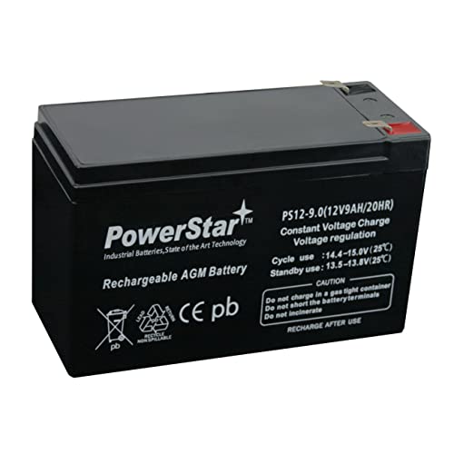 PowerStar Replacement WKA12-8F2 SLA Battery 12 Volt 9 Amp Hour