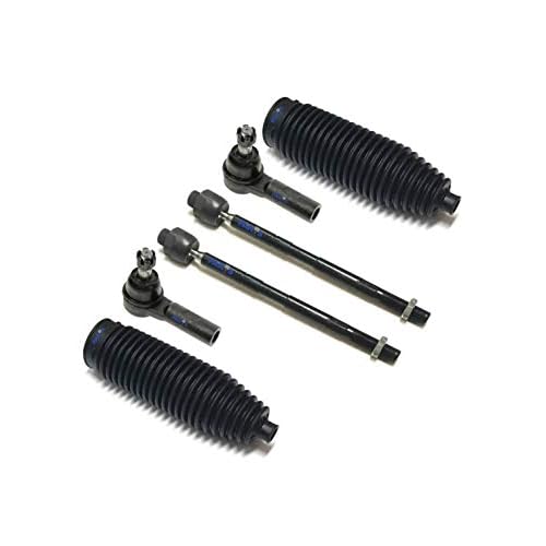 6 Pc Steering Kit Inner and Outer Tie Rod Ends Rack & Pinion Bellow Boots