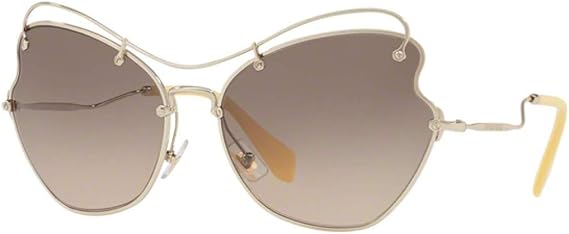 Miu Miu MU56RS ZVN3D0 Pale Gold MU56RS Oval Sunglasses Lens Category 3 Size 61m