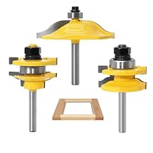 Shaker Rail and Stile Router Bits, 1/2 Inch Shank Tongue and Groove Router Bit, Professional Carbide Milling Cutters for Woodworking for Cabinet Door