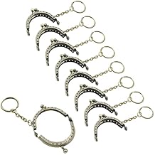 10 PCS Kiss Clasp Lock Bronze Arch Purse Frame Metal Coin Frame Clasp with Key Ring for DIY Craft Bag Sewing