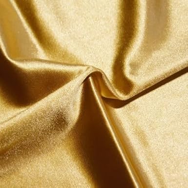 Stretch Satin, 52" Wide, 96% Polyester, 4% Spandex, Fabric by the Yard, Perfect for Blouses, Dresses, and Evening Wear, Gold, 2 Yards