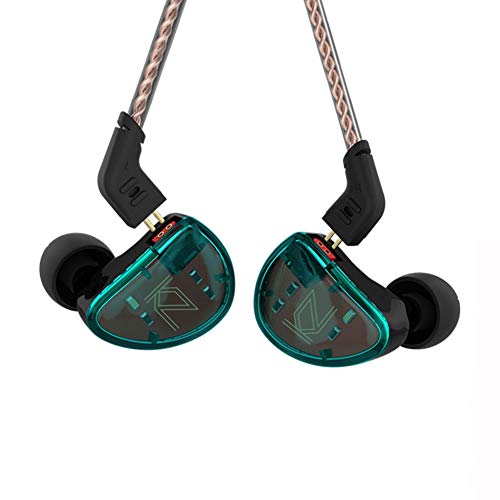 KZ AS10 in-Ear Monitors 5 Balanced Armature Driver Headset, Noise Cancelling Headphones IEMs Earphones with Detachable 2 Pin Cable for Musician,Singer,Guitarist Drummer,Church Cyan,Without Mic