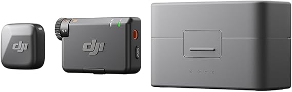 DJI Mic Mini 1 TX + 1 RX + DJI Mic Mini Charging Case Wireless Microphone Ultra-lightweight Audio Noise Cancelling Automatic Limiter Function Pin Microphone for Camera/iPhone/Android