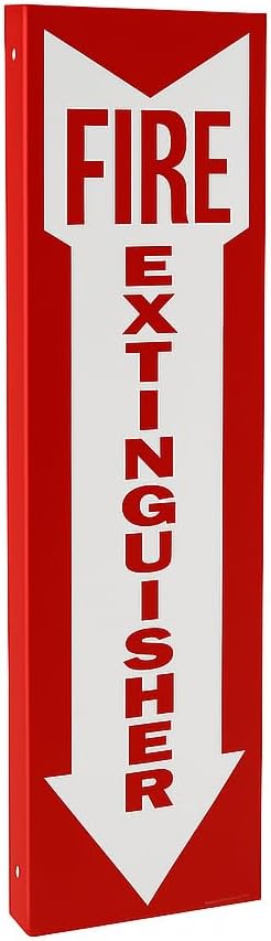 Fire Extinguisher Sign - Red & White Safety Sign for Wall or Door | Made in USA | Easy Mount, High Visibility, Durable Indoor/Outdoor Material - OSHA Compliant | 18H x 4W x 1"D