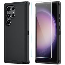 ONOLA Phone Case for Samsung Galaxy S23 Ultra Case with HD Screen Protector, Heavy Duty Shockproof & Dropproof 3-Layer Cover Phone Case for Galaxy S23 Ultra 6.8'',Black