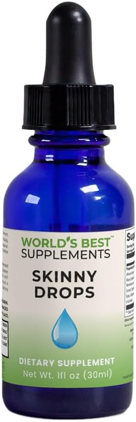 World's Best Supplements Skinny Drops, 1 fl oz, Dietary Supplement with African Mango Complex, 30 Servings - Made in The USA