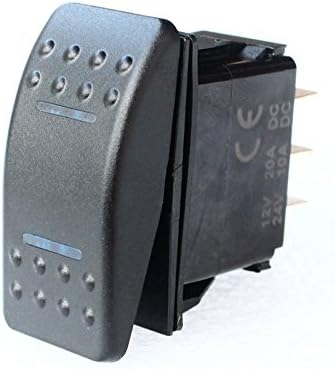 Bandc Marine Boat Car Rocker Switch (On)-Off-(on) Momentary Blue LED Dpdt/7p 12v/24v