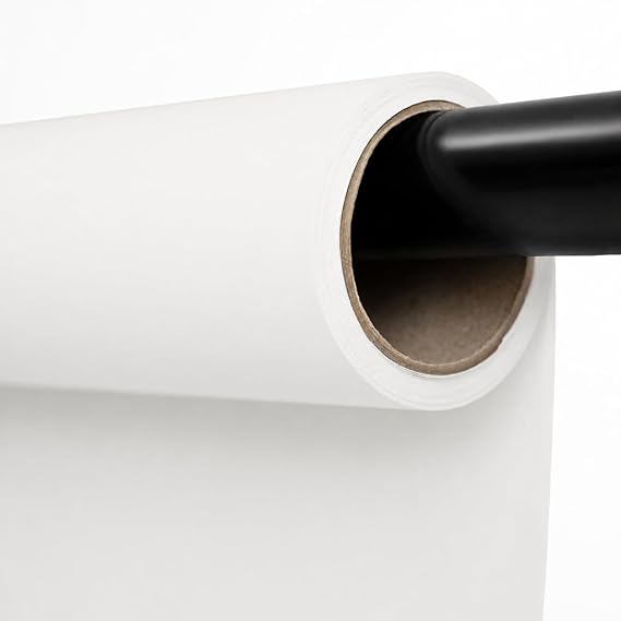 Kate Seamless Paper Backdrop for Photography White Photo Backdrop Paper (106.8''x32.8' Arctic White)