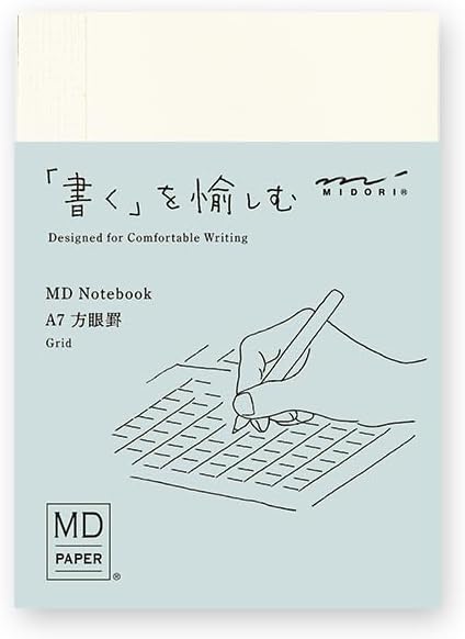 Midori 15346006 Notebook, MD Notebook, A7, Square Ruled