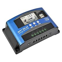 Solar Controller, Solar MPPT 100A 60A 50A 40A 30A Char Controller Dual USB LCD Display 12V 24V Solar Cell Panel Charr Regulator with Load(100A)