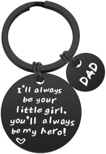 Fathers Day Gifts for Dad from Daughter - Ill Always Be Your Little Girl Youll Always Be My Hero Father Daughter Keychain, Dad Birthday Christmas Valentines Day Gift