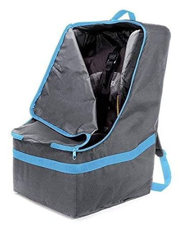 Car Seat Travel Bag Adjustable, Padded Backpack for Car Seats Car Seat Travel Tote (Gray with Black Trim)