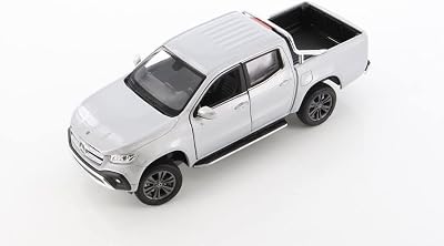 Diecast Car wDisplay Case - Mercedes-Benz X-Class Pickup Truck, Silver - Welly 24100WSV - 127 Scale Diecast Model Toy Car