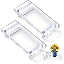 2 Pack Bathroom Tray Countertop Acrylic Vanity Elegant Perfume Trays Organizer Waterproof Decorative Display for Candles Plants