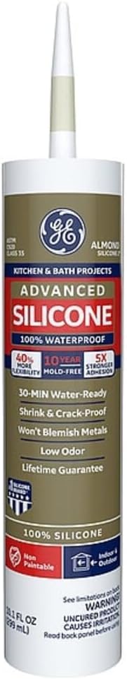 GE Silicone GE5060 Almond Silicone II Bathroom Tub & Tile Sealant