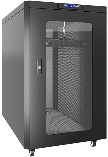 Sysracks 15U Soundproof Server Cabinet Quiet, Heavy-Duty Locking Network Gear for Home & Office, Noise Reducing Vented Server Cabinet Cooling Storage for Networking, Server and IT Equipment