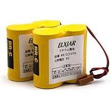 (2-Pack) BR-CCF2TH 6V Lithium Replacement Battery for Fanuc oi Mate Model-D, Panasonic Controls, PLC GE Fanuc A06 Series A98L-0001-0902, BR-CCF2TE CNC Coaster, Brown Connector