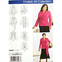 Simplicity Khaliah Ali Pattern 2598. Women's Szs 26W; 28W; 30W; 32W Knit Top & Cardi-Wrap with Front Variations