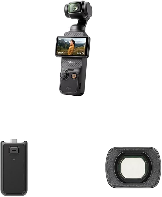 DJI Action Camera Osmo Pocket 3 Long Shot Combo + Wide Angle Lens