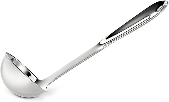 All-Clad Stainless Steel 11-inch Soup Ladle, Kitchen Tools | Professional Stainless Steel Tools, Ergonomic handle, Perfect for Soups, Stews, and Sauces, Heat safe up to 600F
