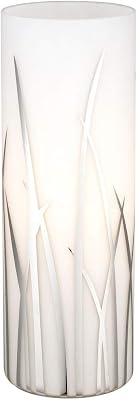 EGLO 92743A Rivato 1-Light LED Dimmable Table Desk Lamp Plug-in Lighting for Living Room, Bedroom, Dorm, and Office, WhiteChrome