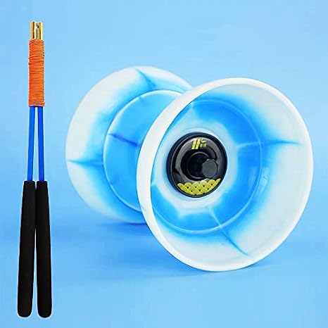 DSJUGGLING Fire Chinese Yoyo Triple Bearing Diabolo Set (Sky Blue)