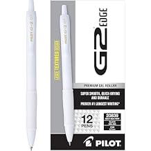 PILOT, G2 Premium Gel Roller Pens, G2 Edge White, Sensory Writing Experience, 12ct box, Fine Point 0.7 mm
