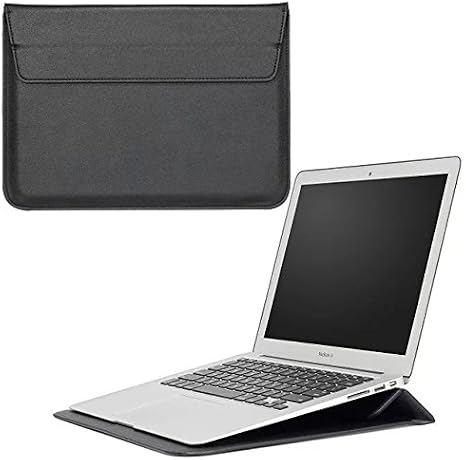 13.3 inch PU Leather Slim Laptop Sleeve Protective Case Bag with Stand Fit for 12.5-13.3 Ultra Thin HP MacBook Air Pro Dell XIDU Samsung Notebook Ultrabook (13.3 Inch, Black)